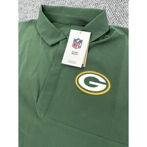 Green Bay Packers Men's Large Nike NFL Sideline Woven Dri-Fit Polo Shirt Green